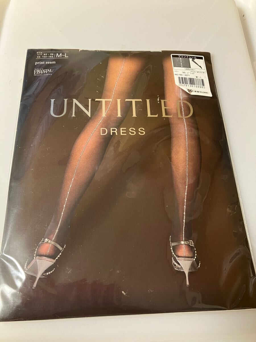 【送料無料】 untitled dress プリントシーム パンティストッキング ブラック パンスト 黒 panty stocking ナイガイ バックシーム拍卖