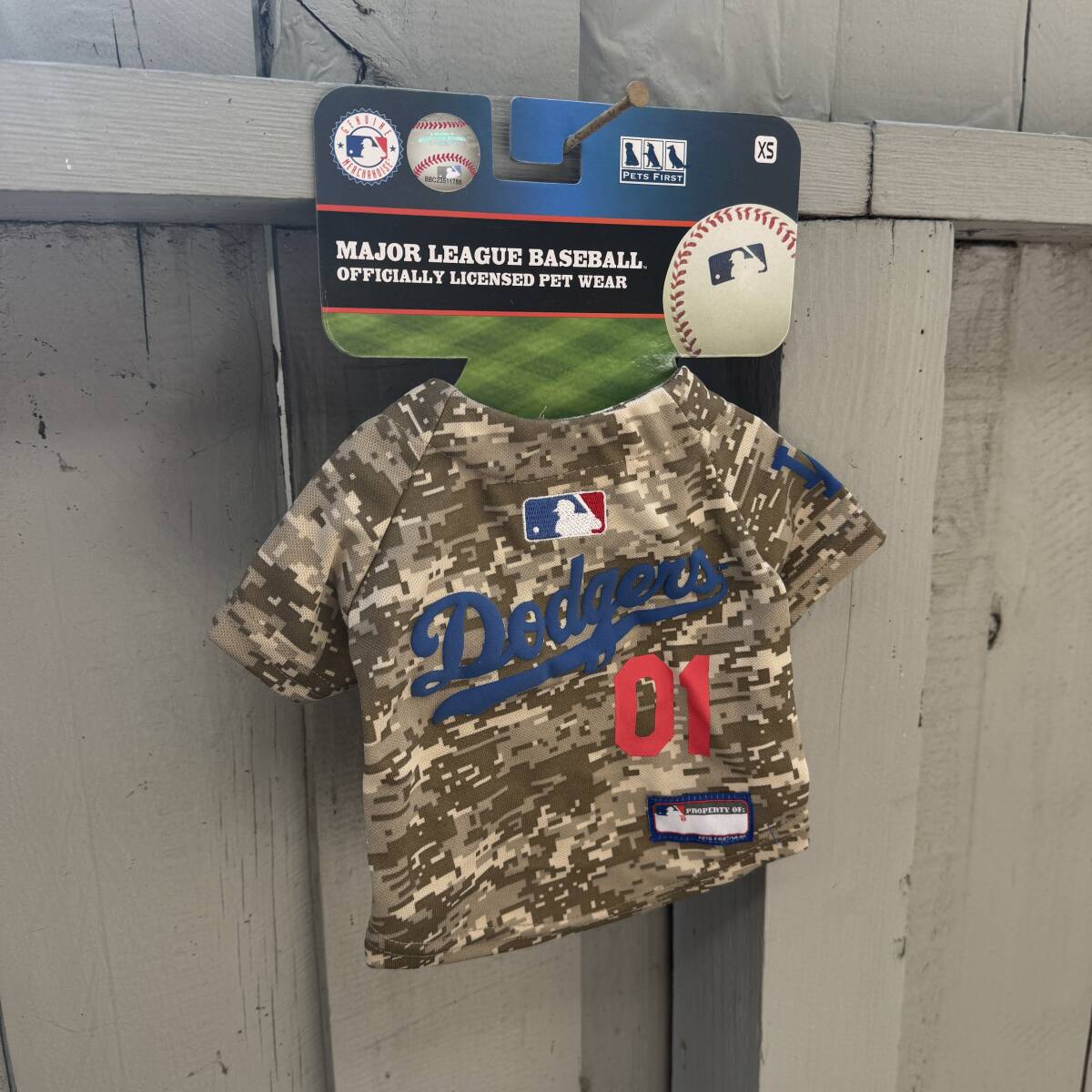 【ペット服 サイズXS】 MLB LOS ANGELES DODGERS メジャーリーグ カモ ユニフォーム ドジャース 野球 PETS FIRST Dog Cat Jersey拍卖