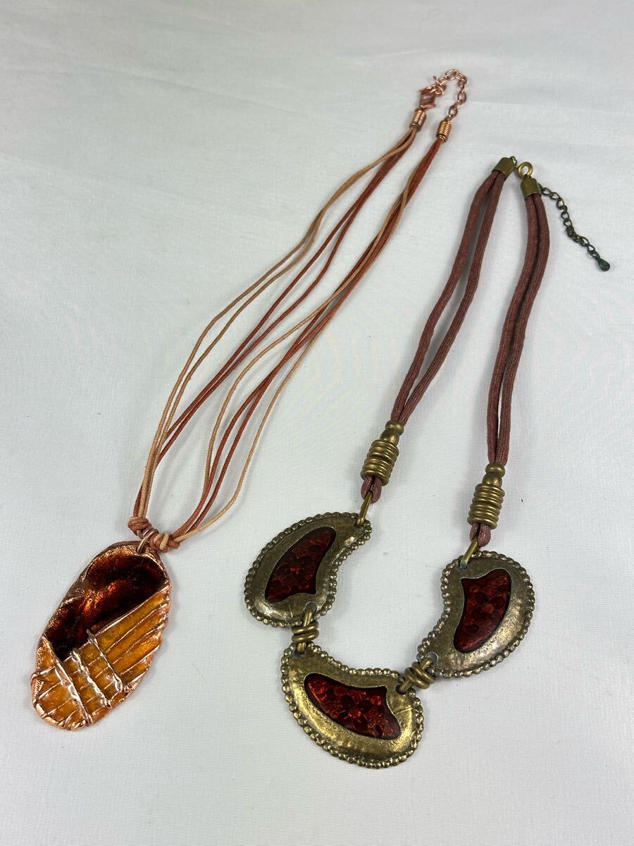 ペンダント チョーカー アクセサリー 革紐ネックレス 2点セット拍卖