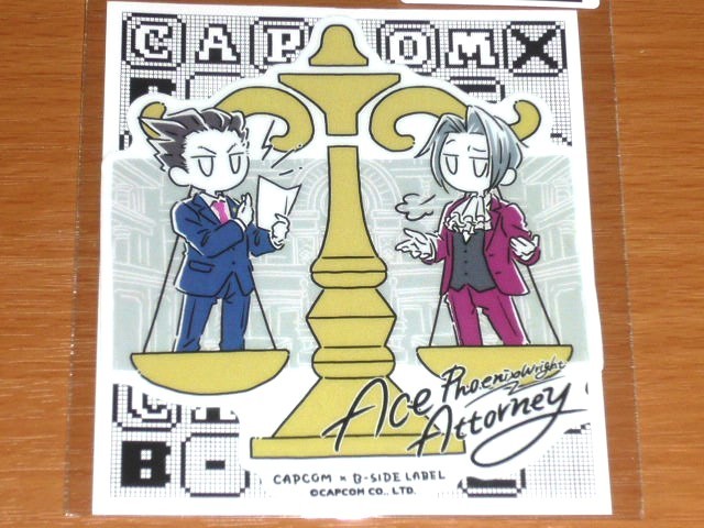 ◆逆転裁判 ステッカー◆天秤 御剣&成歩堂◆B-SIDE LABEL◆カプコン◆拍卖