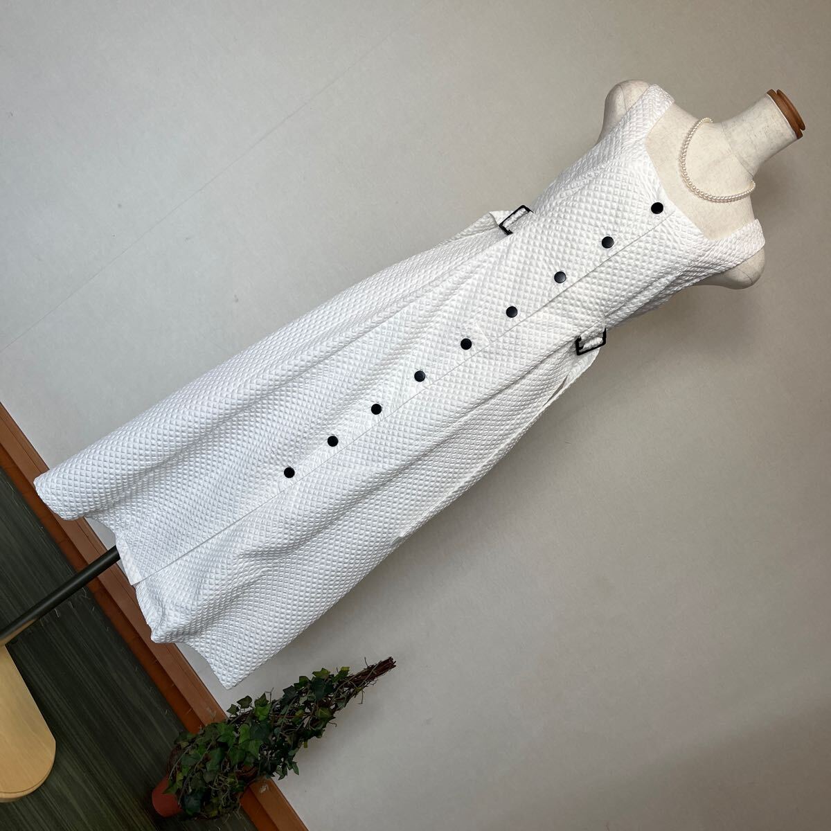 5-7新品 オフホワイトロングフレアスカートジャンパースカート ジャンスカ キャミソールワンピース キャミワンピ オールイン 9号 M拍卖