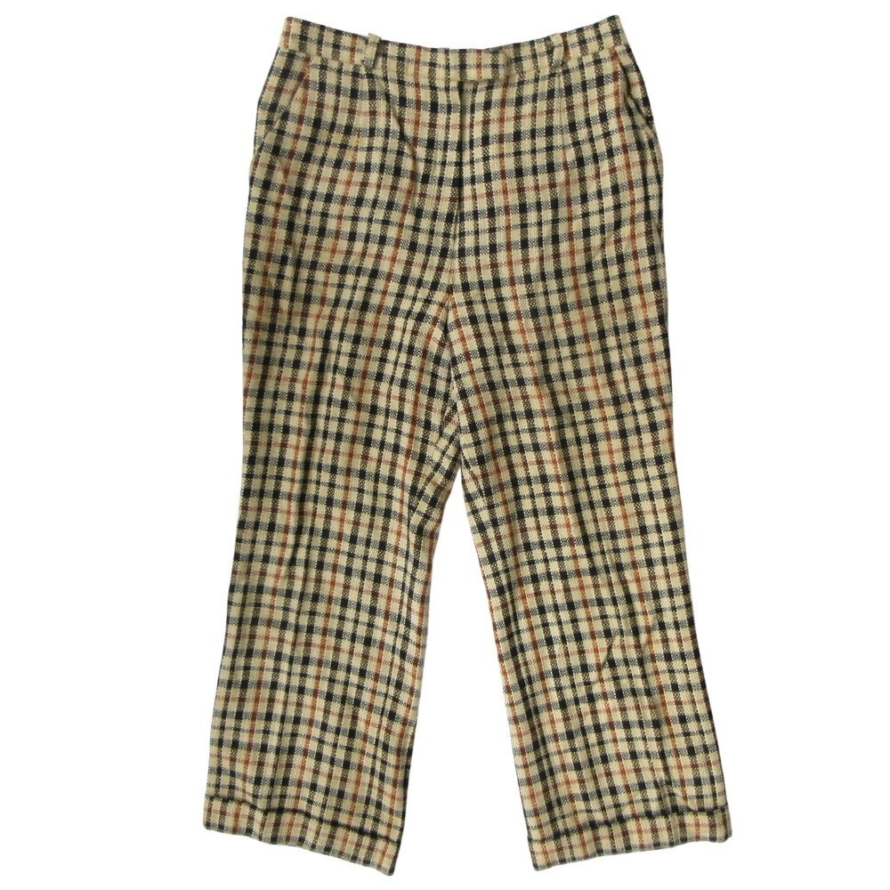 良品 DAKS ダックス 00's ガンクラブチェック テーパード パンツ スラックス ヴィンテージ 4436418 サイズ73cm ベージュ拍卖