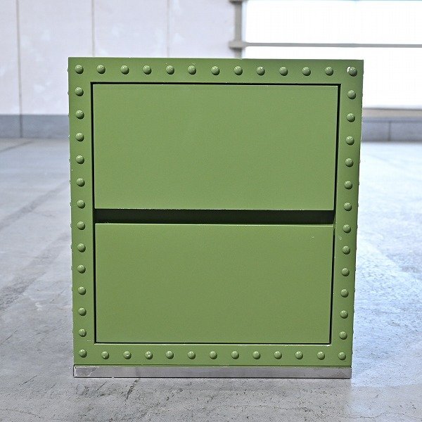 希少 Nalesso チェスト ワゴン E 収納 2段 引き出し キャビネット デスク リベットデザイン 子ども部屋 カラフル ポップ ナレッソ拍卖