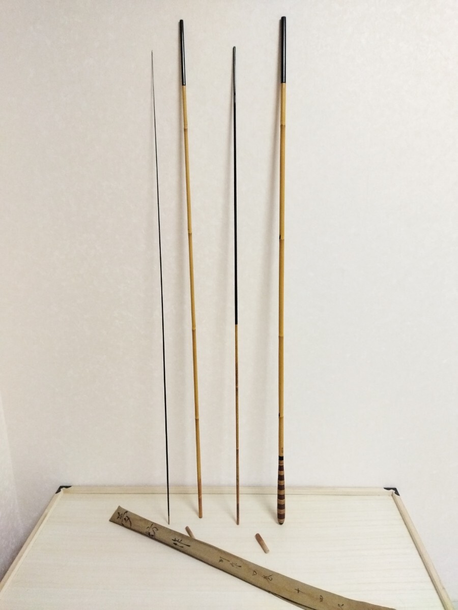 ※ 中古美品! 高級和竿 紀州の名竿 夢坊作 別作 口巻 14尺 へら竿 ヘラ竿 和竿 竹竿 ※拍卖