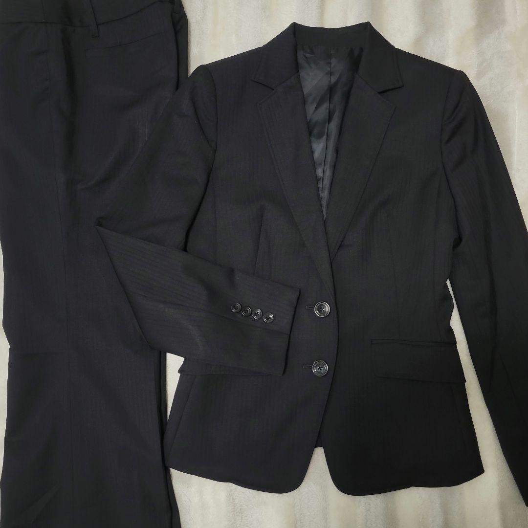 ofuon【毛100%】レディースパンツスーツ ブラック 38拍卖