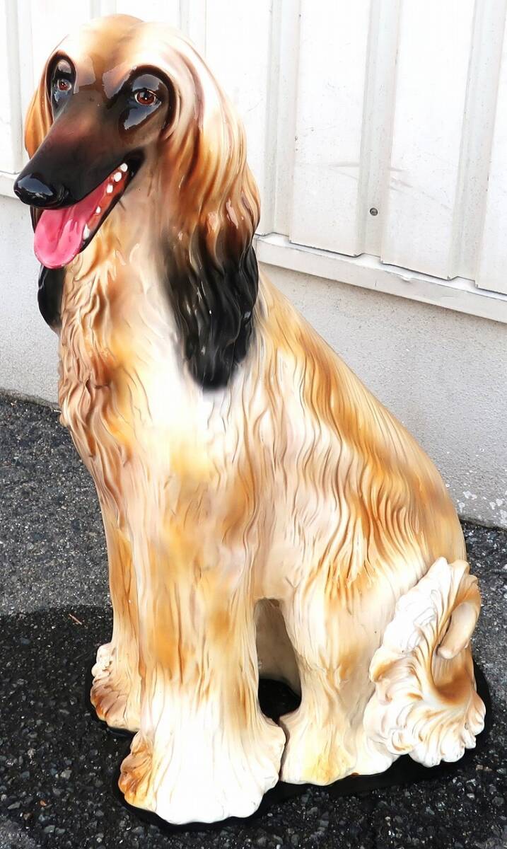 アフガンハウンド《陶器製置き物》約850mm拍卖