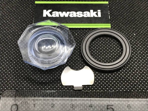 カワサキ KH250 KH400 KH500 ケッチ オイルレベルタンク 点検窓 パッキン3点set 52015-005 レストア オーバーホール 旧車 族車拍卖