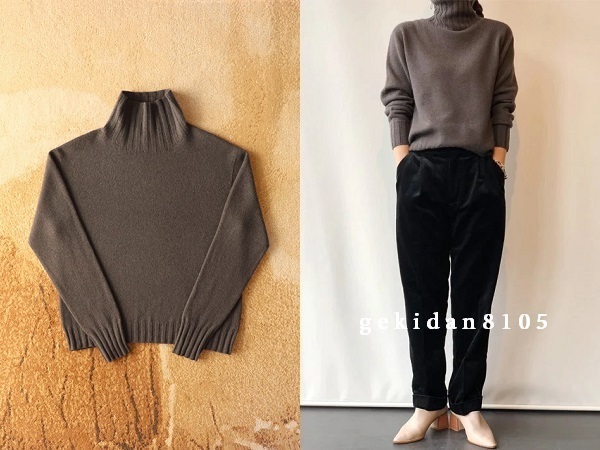 MARGARET HOWELL マーガレットハウエル 2018 ウール カシミヤ ロールネックニット 限定色 33,480円 極美品拍卖