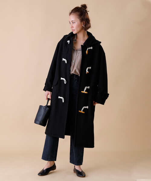 FREAK'S STORE フリークスストア ビッグシルエットロングダッフルコート  ブラック拍卖