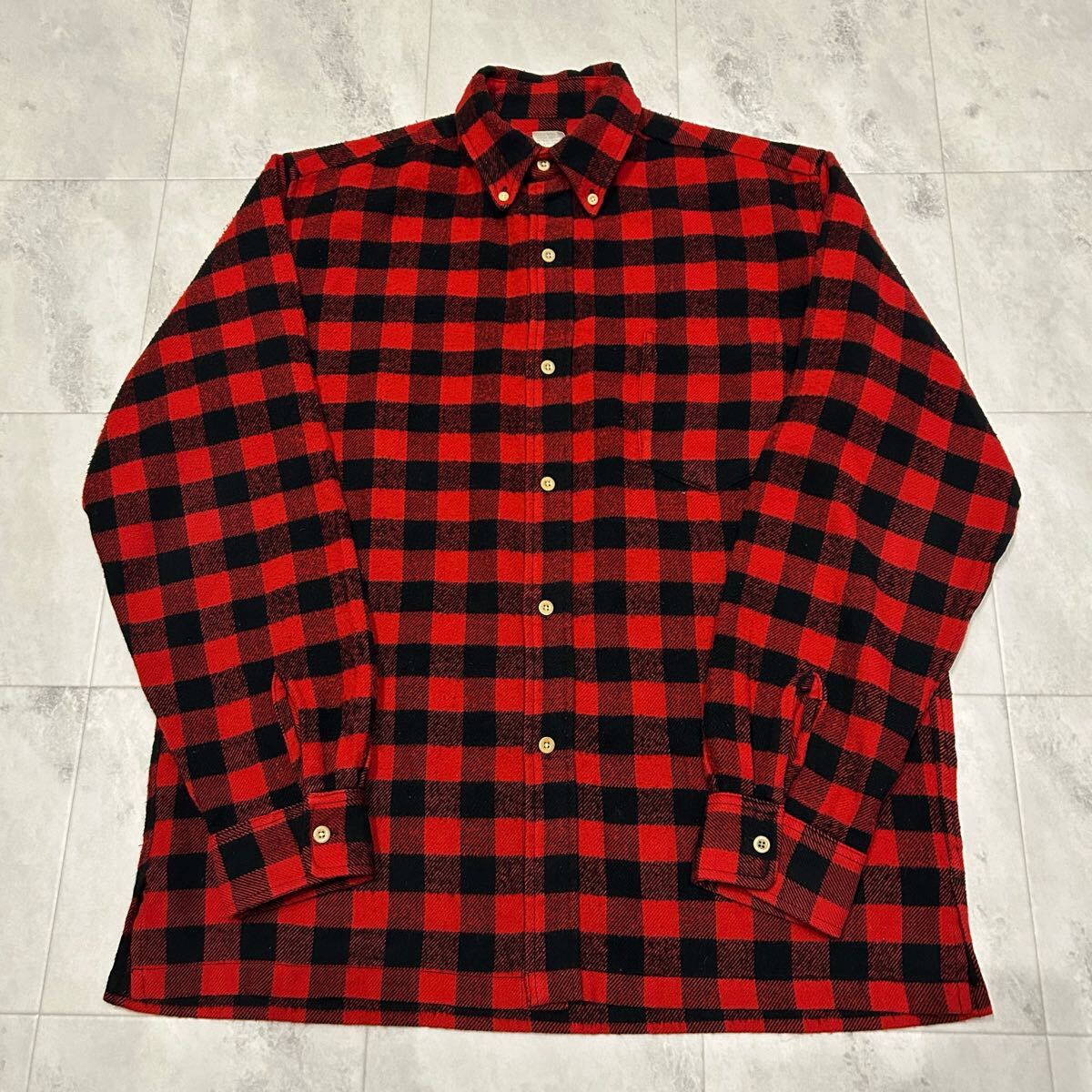 希少 90s reyn spooner レインスプーナー HAWAIIAN TRADITIONALS ブロックチェック ビンテージ ボタンダウン 長袖シャツ ACRYLIC100%拍卖