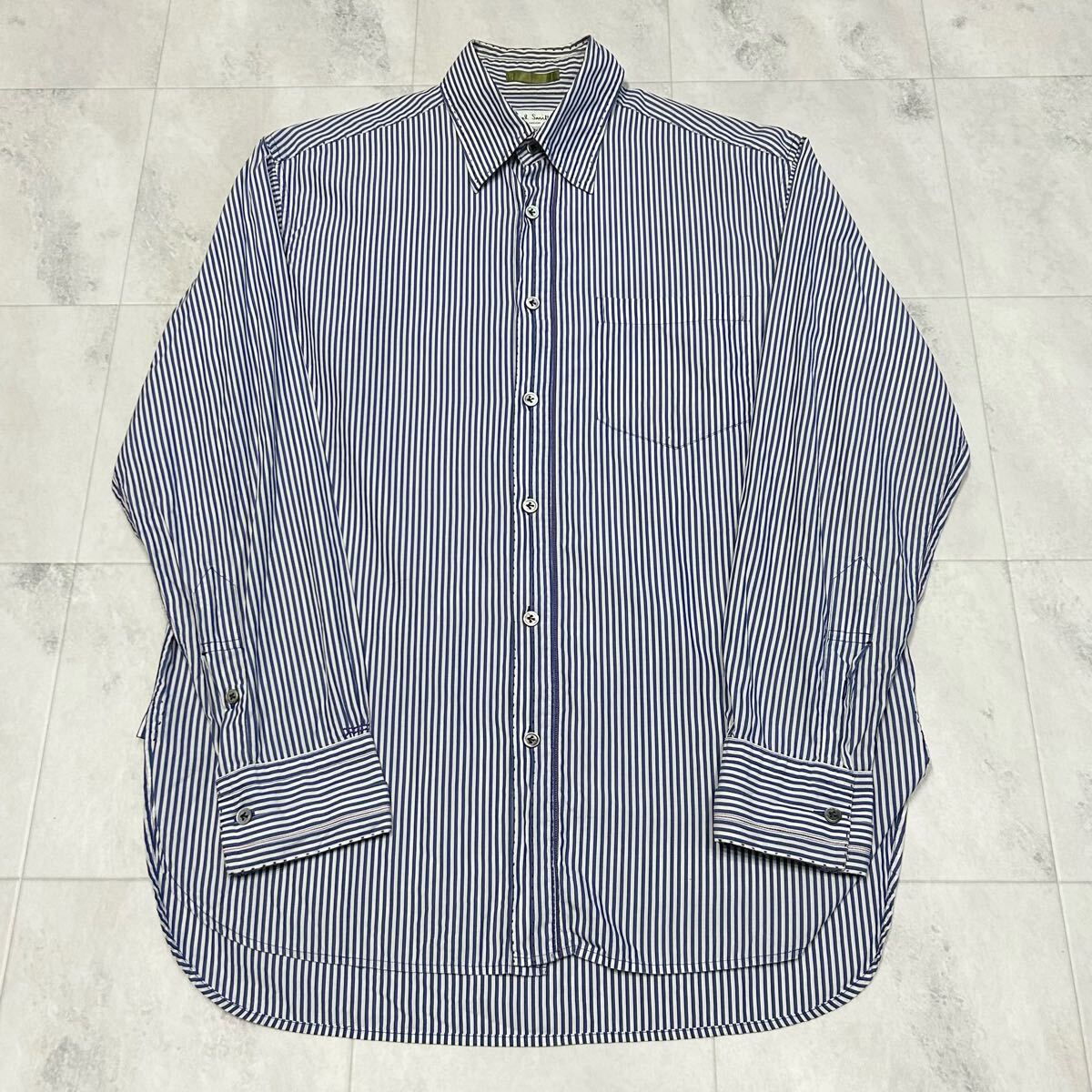 Paul Smith LONDON ポールスミス ストライプ ステッチ 刺繍 ビンテージ 長袖シャツ拍卖