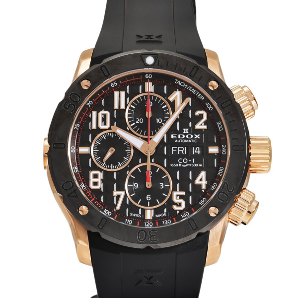 エドックス EDOX クロノオフショア1 クロノグラフ オートマティック 01122-37R-NBR8-R ブラック文字盤 中古 腕時計 メンズ拍卖