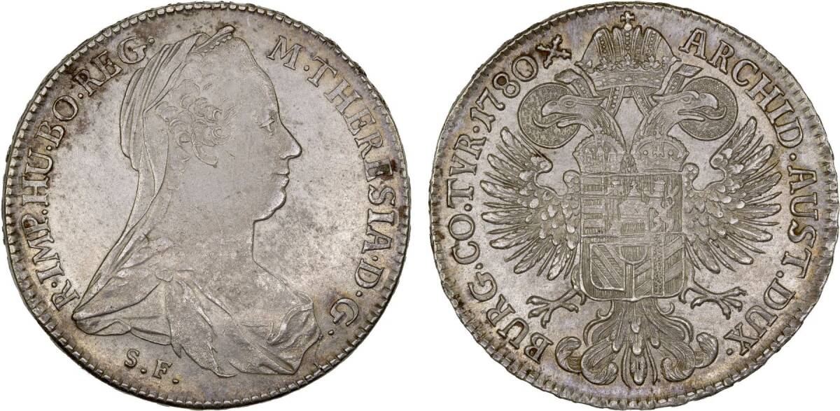 オーストリア マリア テレジア ターラー銀貨 1780年★世界コイン銀貨拍卖