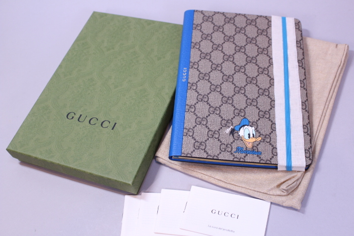 y-5999 未使用!グッチ GUCCI × Disneyコラボ メモ ノート ドナルドダック 共箱 文房具拍卖
