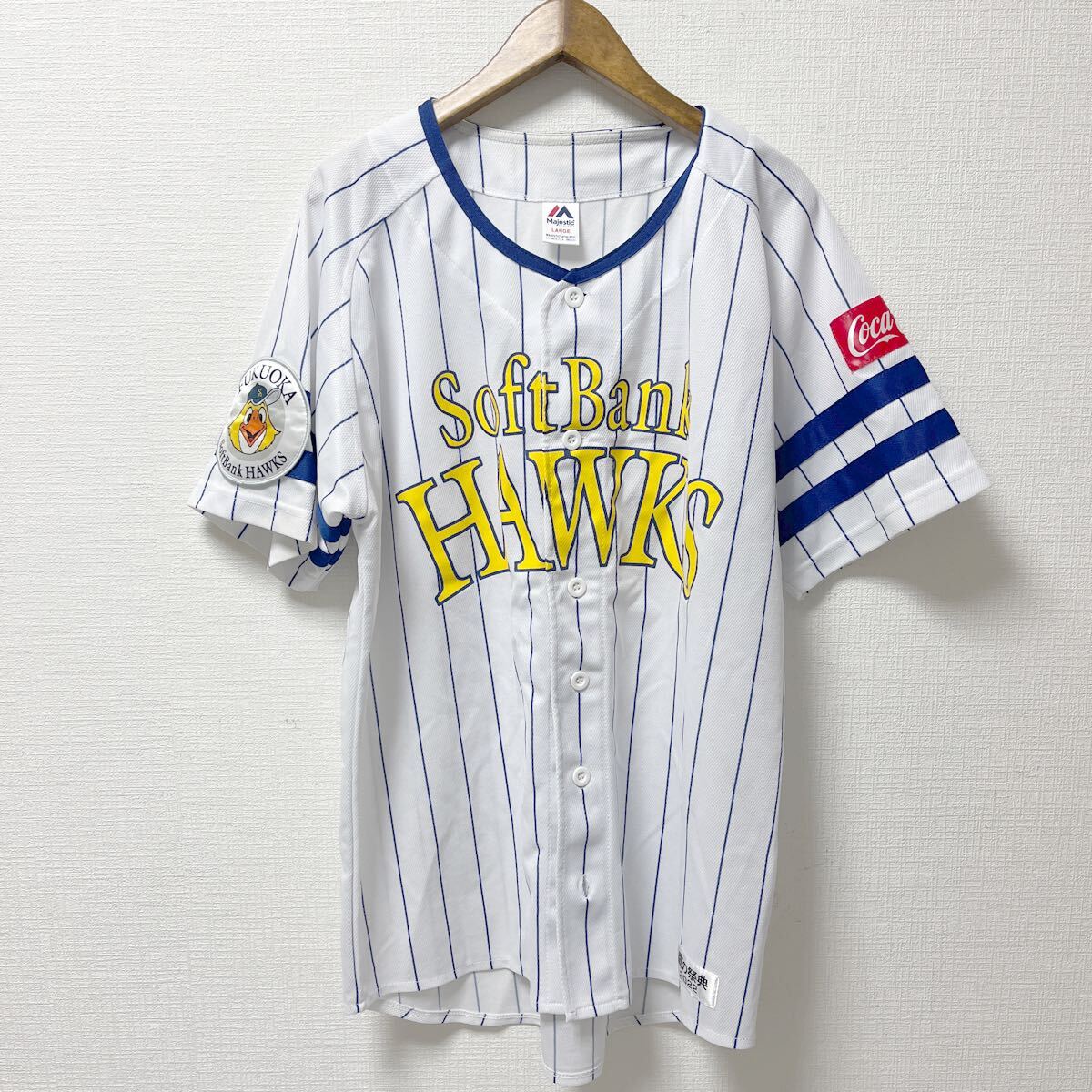 Majestic マジェスティック 福岡ソフトバンクホークス レプリカユニフォーム Lサイズ ポリエステル拍卖