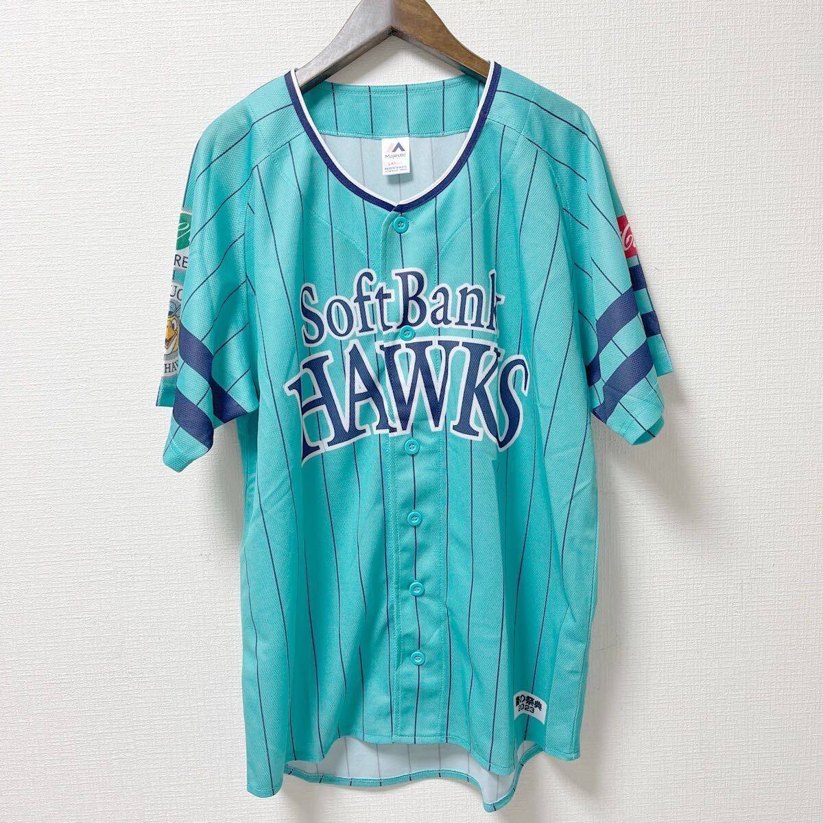 Majestic マジェスティック 福岡ソフトバンクホークス レプリカユニフォーム Lサイズ ポリエステル 鷹の祭典2023拍卖