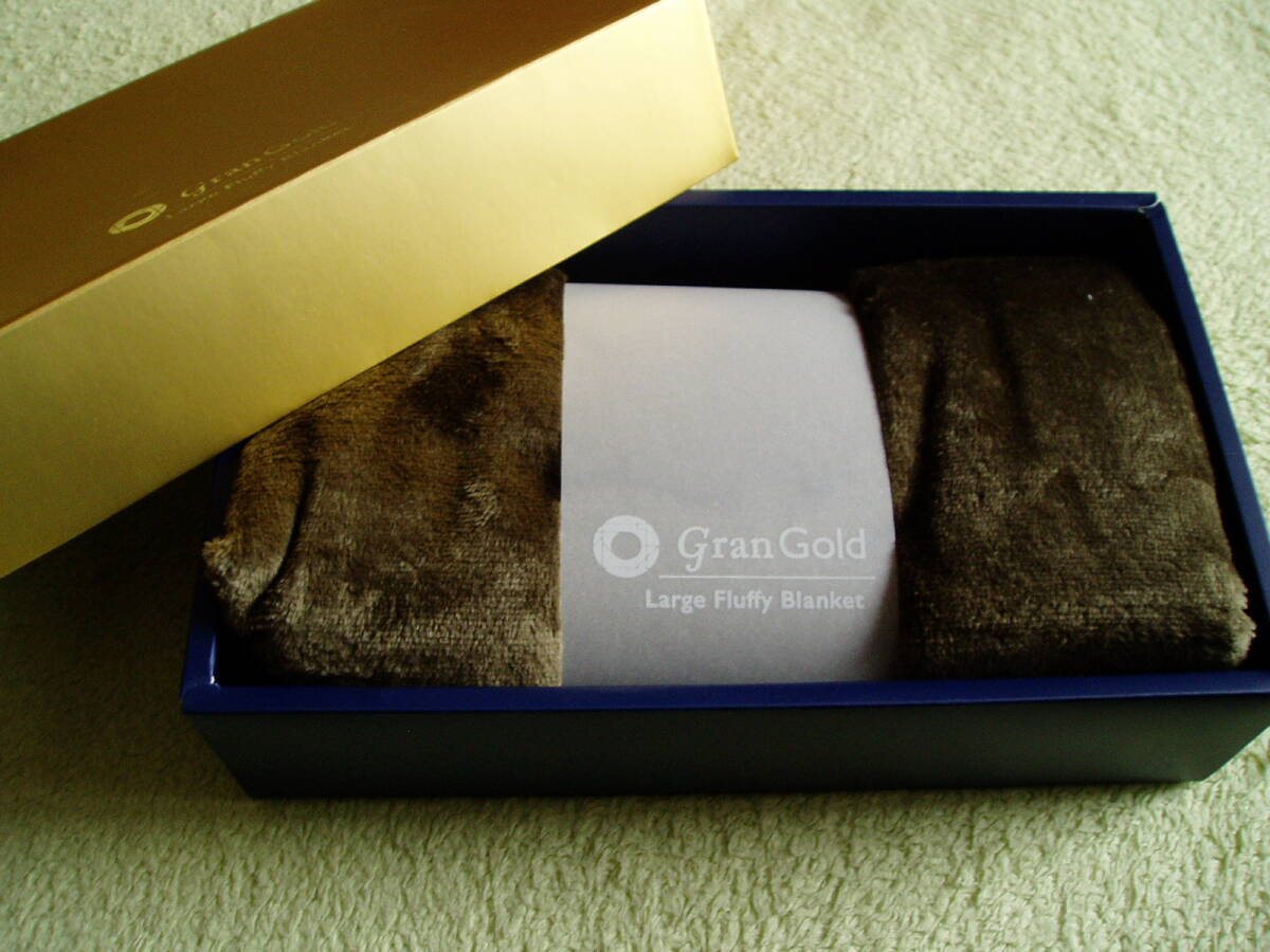 未使用!グランゴールド 大判フラフィブランケット ブラウン 使用時:800×1100mm拍卖