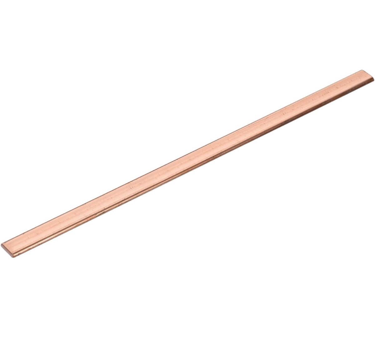 uxcell 銅フラットバー 厚さ0.16インチ×幅0.59インチ×長さ7.87インチ 電気用銅バスバー板材(4mm×15mm×200mm)拍卖