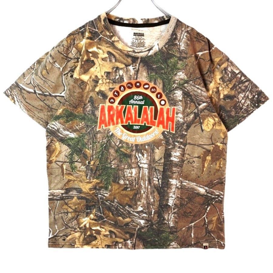 ラッセルアウトドアーズRussell outdoors半袖TシャツリアルツリーカモTシャツREALTREEカモフラージュ迷彩カーキブラウン茶色41216拍卖