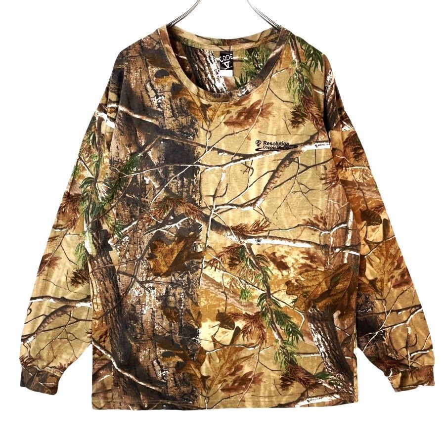 コードファイブCodeⅤ長袖TシャツリアルツリーカモTシャツロンT企業系ロゴ刺繍realtree迷彩カモフラージュ茶色ブラウンカーキ緑41220拍卖