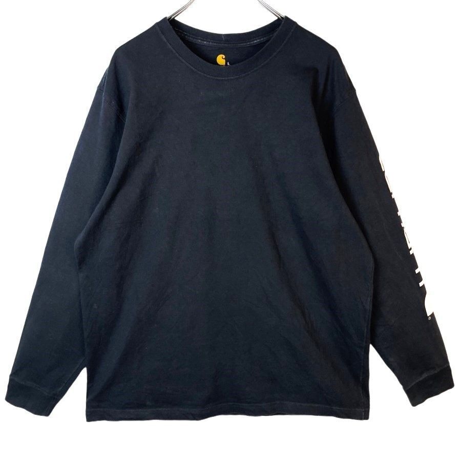 カーハートCarhartt長袖TシャツロンT袖ロゴプリント黒ブラック白ホワイトoriginalfitオリジナルフィットvintageヴィンテージ41220拍卖