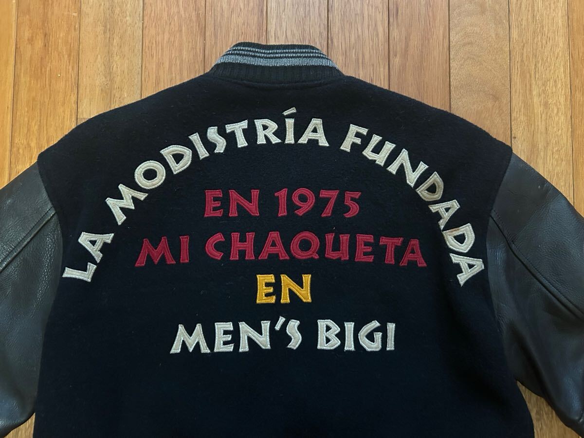 Lサイズ◆メンズビギ スタジャン◆革袖 当時モノ MEN'S BIGI 80年代拍卖