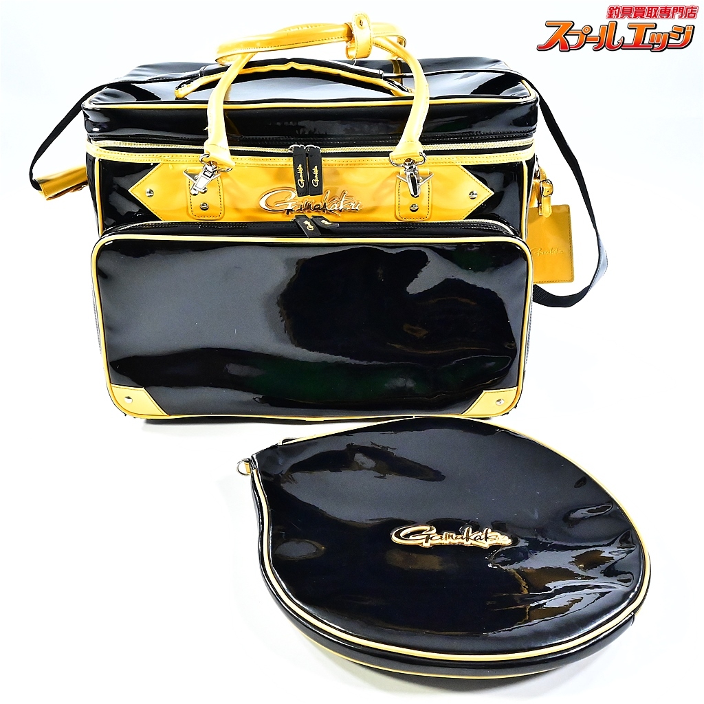 ★☆【がまかつ】 がまへら 24へらバッグ5 GB390 40L ブラック/ゴールド タモケース5 GM2551付 Gamakatsu K_175★☆e06690拍卖