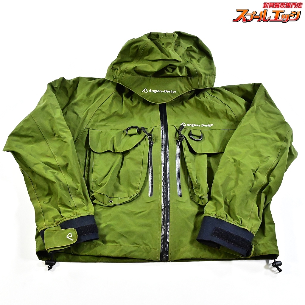 ★☆【アングラーズデザイン】 AD-TEX ウェーディングジャケット サイズM モスグリーン レインジャケット Anglers Design K_100★☆e06792拍卖