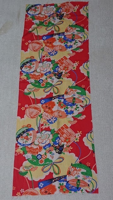 HK-03-01*105cm×37cm *平絹*和装小物*和装人形*はぎれ*古布*ハギレ*市松人形*リメイク素材*パッチワーク*細工*手洗い済み拍卖
