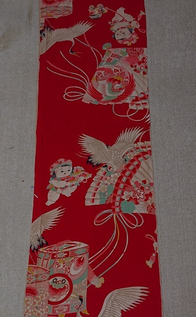 S-31-01-B*100cm×33cm*和装小物*和装人形*はぎれ*古布*正絹*ハギレ*市松人形*リメイク素材*パッチワーク*細工*アンティーク拍卖