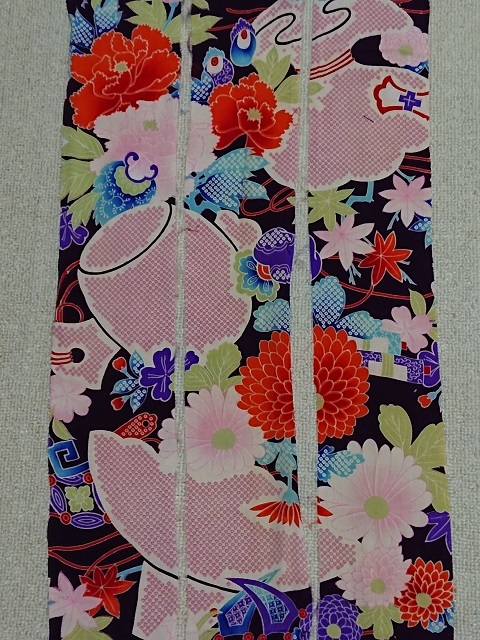 K-52-04*60cm×10cm 3枚*錦紗*正絹*市松人形*和装小物*和装人形*手作り人形*はぎれ*古布*リメイク*アンティーク*つるし雛*つるし飾り*手芸拍卖