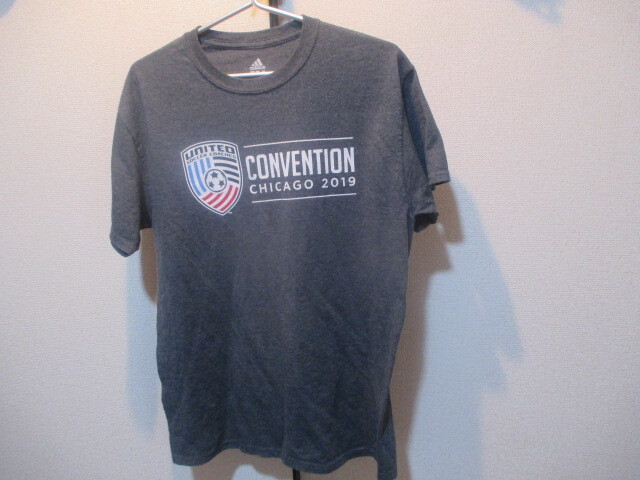 サイズM■adidas/アディダス■半袖Tシャツ◆淡黒●used●送185拍卖