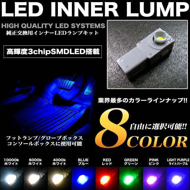 【グリーン】 適合多数 LED チップ搭載 インナー ランプ FJ2604-xyz-green拍卖