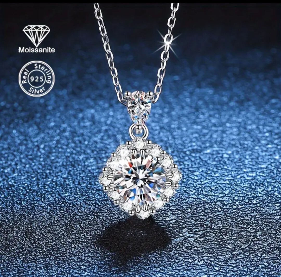 【超特価】【超豪華】モアッサナイト ダイヤモンド 1ct s925 ネックレス 誕生日 結婚式 結婚記念日 プレゼント【5000円即決】拍卖