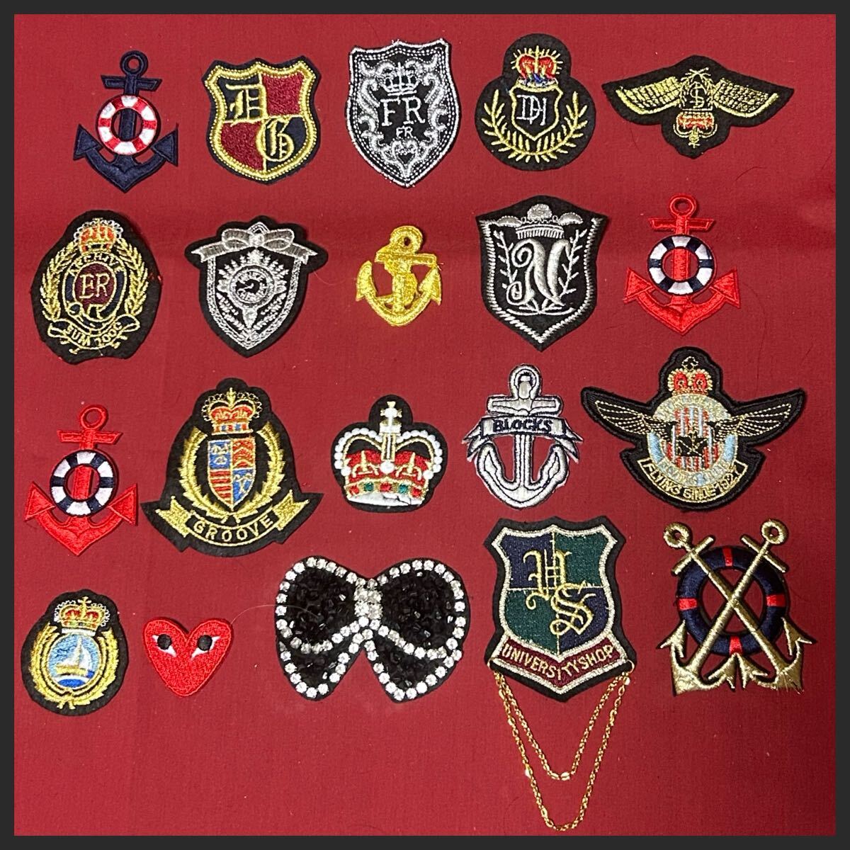 ワッペン 20点セットE ( デコパーツ & 刺繍ワッペン など )拍卖