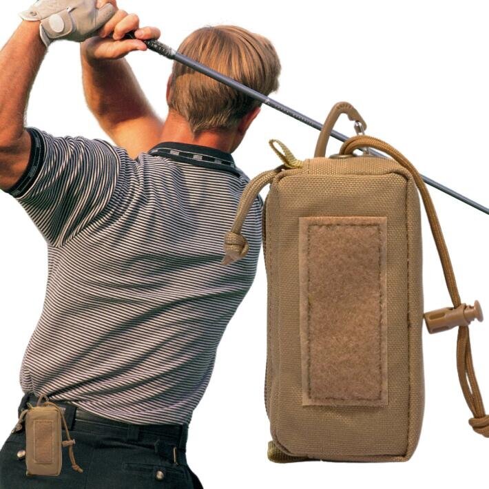 ベージュ 縦型 ゴルフ ボールケース 3個入れ用 軽量 防水 ティーケース カラビナ 装着 ベルトポーチ 小物入れ拍卖