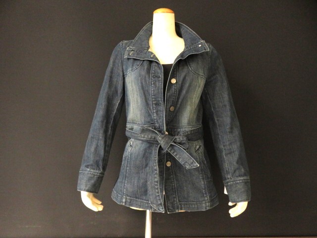 ■上質美品 ㈱ワールド製 ハッシュアッシュ 高級 デニム ジャケット コート大きめ 11号 L【3】 HusHusH c436拍卖