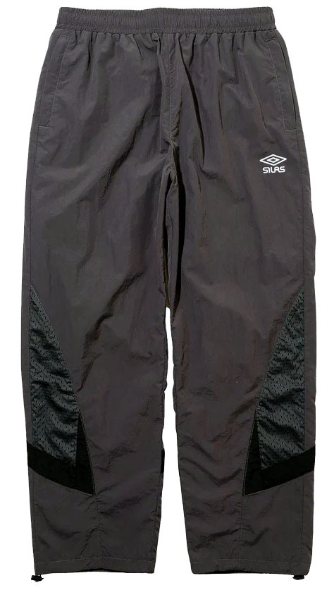 SILAS × UMBRO コラボ ナイロン トラック パンツ Lサイズ チャコール 110241031004 サイラス アンブロ ジップポケット拍卖
