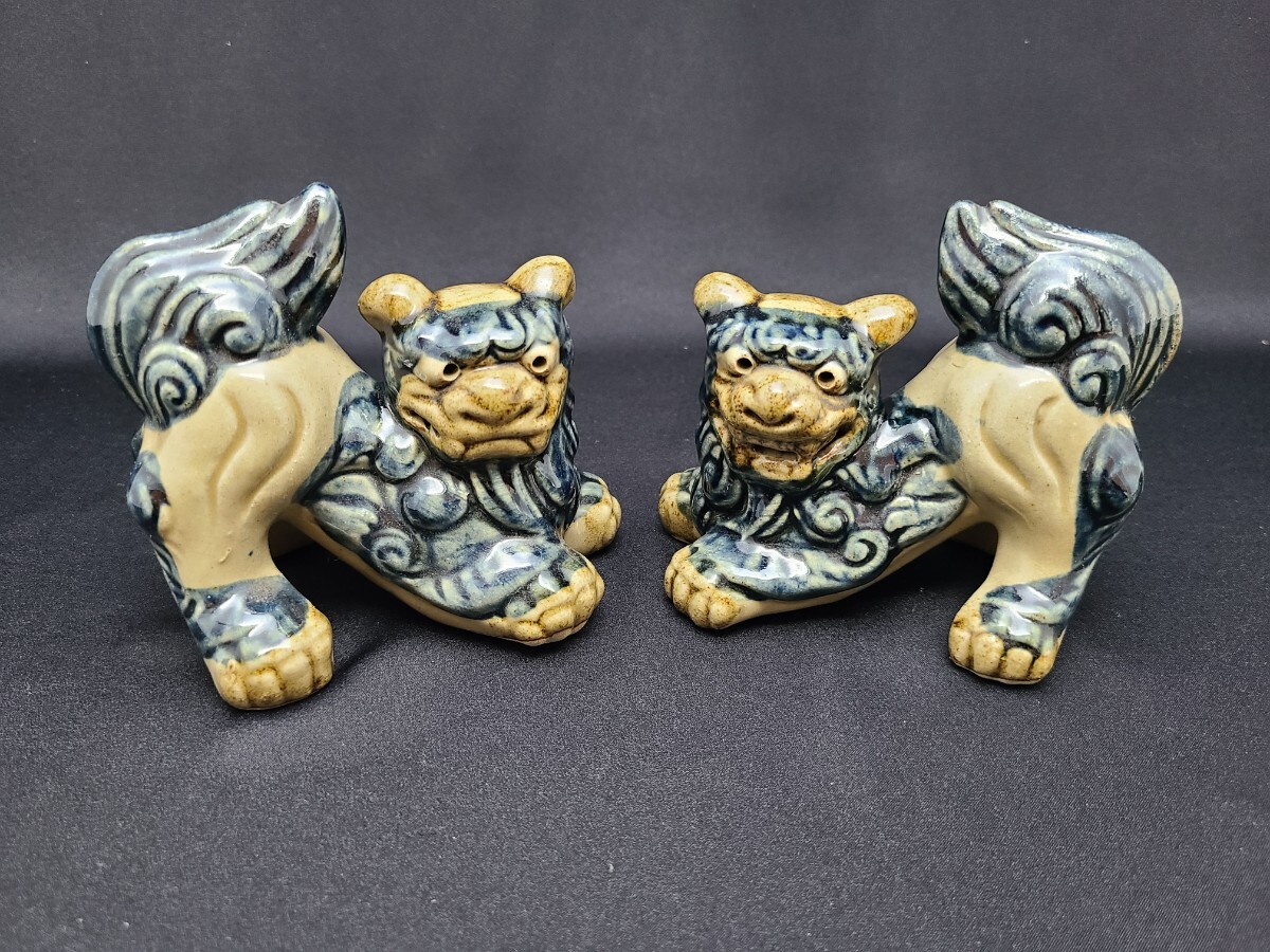 シーサー 魔除け 琉球焼 置物 陶器 縁起物拍卖