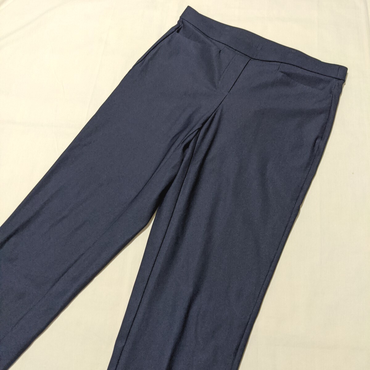 ☆PO11 Charle シャルレ レディース 3 L LL パンツ ズボン スラックス 紺 無地 ストレッチ ウエストゴム拍卖