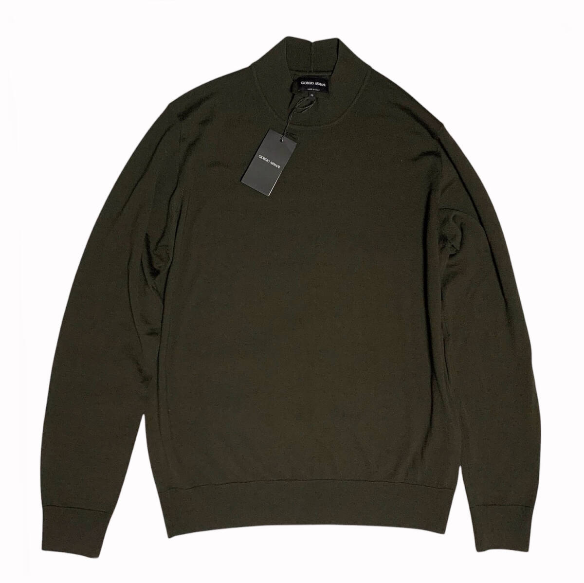 Sale☆ジョルジオアルマーニ ハイゲージニットセーター サイズ46 シンプルながらも洗練されたシルエット ダークブラウン GIORGIO ARMANI 拍卖