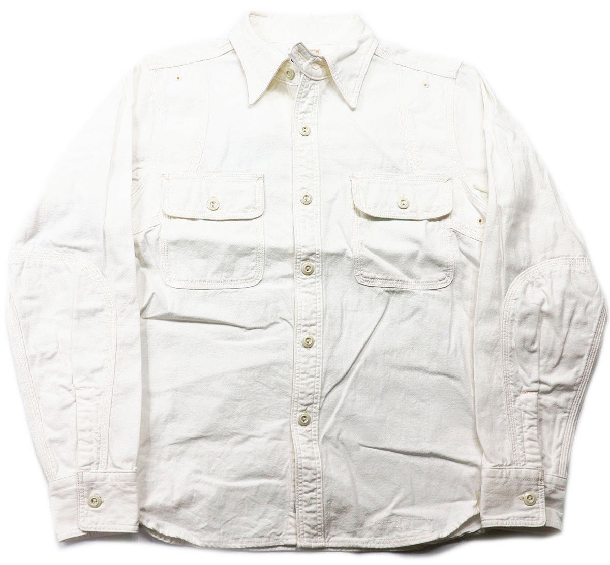 Pherrow's (フェローズ) ラウンドヨーク ワークシャツ Lot 770WS ホワイト size 14.5(S) / ベンチレーション拍卖