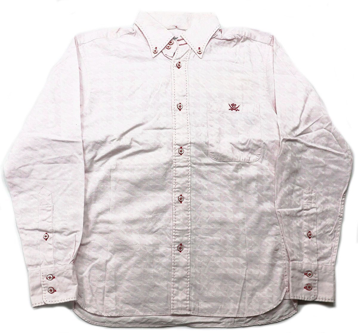 RJB (アールジェイビー) BD105L - Hound's Tooth BD Shirt / 千鳥格子 BDシャツ ピンク size 36 / フラットヘッド拍卖