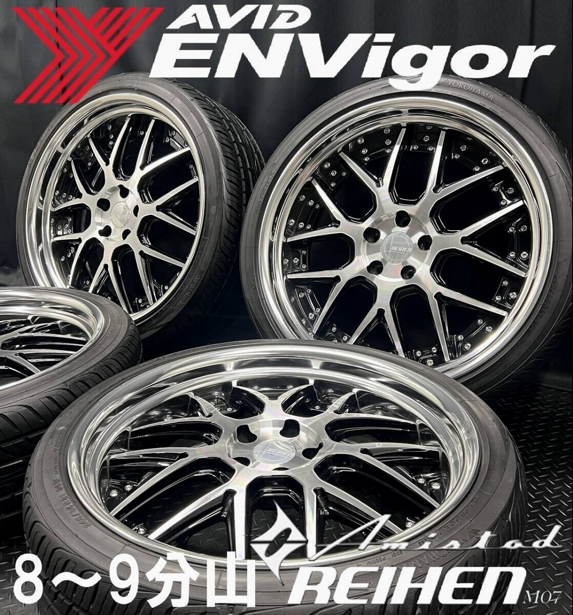 8~9分山★アミスタット ライエン M07&245/35R21 ヨコハマ AVID ENVigor 4本 B250313-S2 アルファード ハリアー等/21インチホイール114.3拍卖