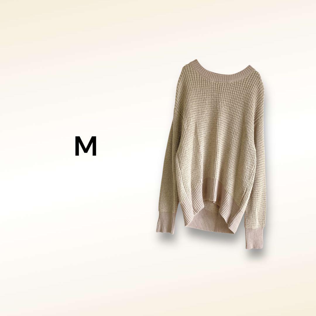 ニット セーター ゴールドラメ【M】格子柄 プルオーバー ブラウン拍卖