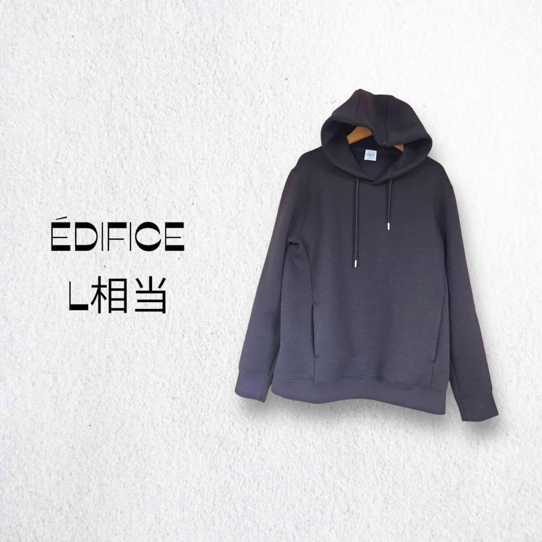 エディフィス EDIFICE パーカー【L相当】ブラック 無地 カジュアル拍卖