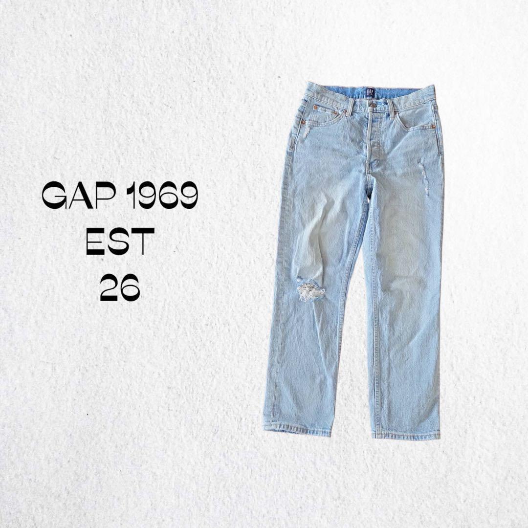 GAP ギャップ 1969 EST 26 デニム ライトブルー ダメージ拍卖