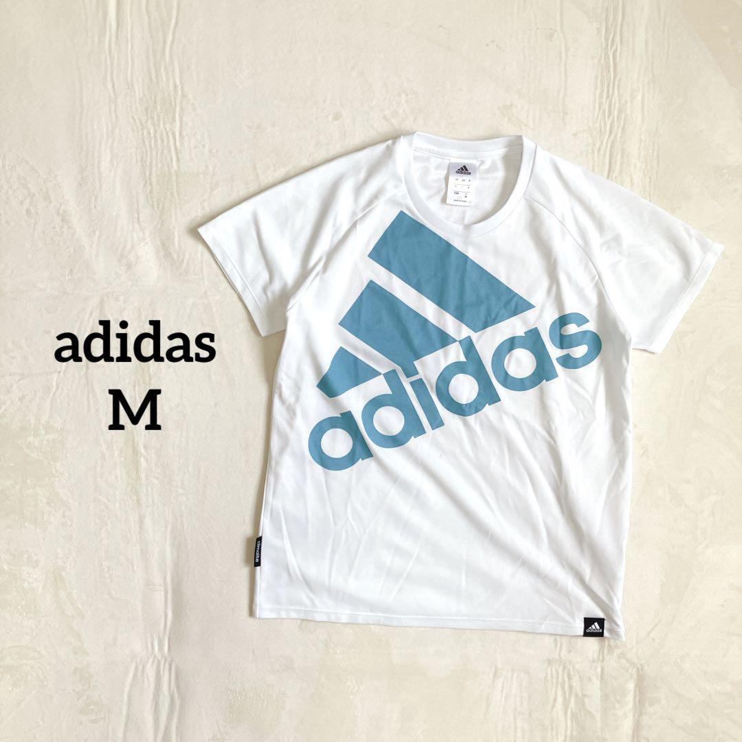 アディダス adidas スポーツウェア Tシャツ【M】ビッグプリント 良品拍卖