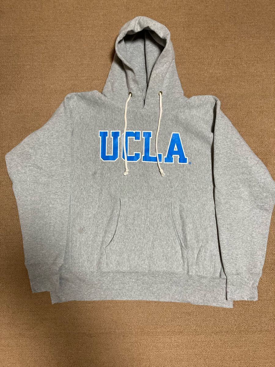 USA製 チャンピオン UCLA リバースウィーブ パーカー XXL グレー 赤タグ 単色 復刻拍卖