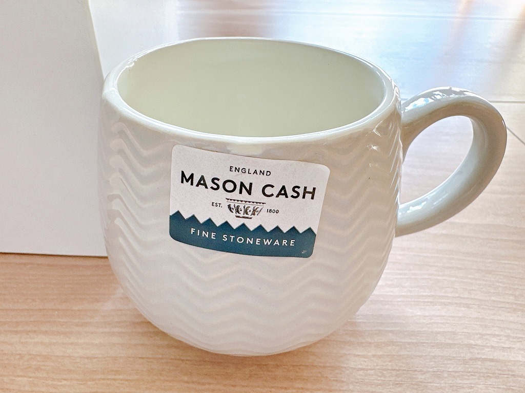 ■MASON CASH / メイソン キャッシュ■RAYWARE エンボス シェブロンマグ■グレー 350ml 未使用 イギリス 陶器拍卖
